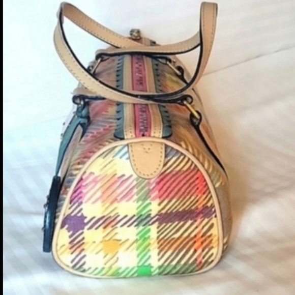 Dooney & Bourke Vintage Picnic Collection Plaid Satchel - Picture 5 of 9